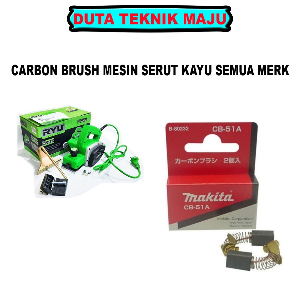 Carbon Brush Mesin Serut Kayu Planner Makita CB 51 A Dan Bisa Untuk Merk Lain