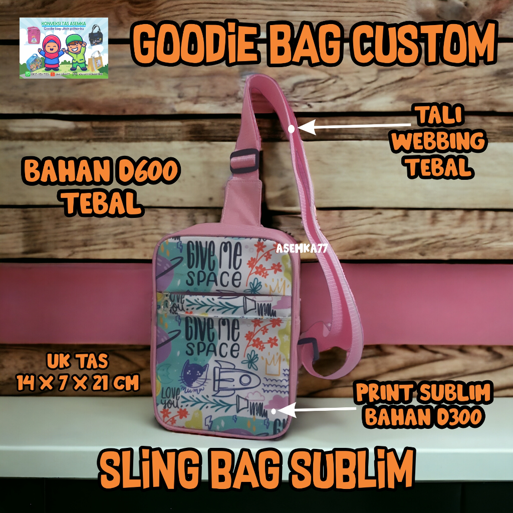 

❤️asemka77❤️GOODIE BAG ULTAH SUBLIM SLING BAG SUBLIM KOTAK