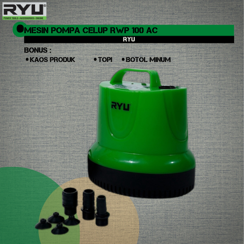 RYU RWP 100 AC Water Pump Listrik / Pompa Air / Pompa Celup AC Mesin kolam Ikan Aquarium RWP 100 AC