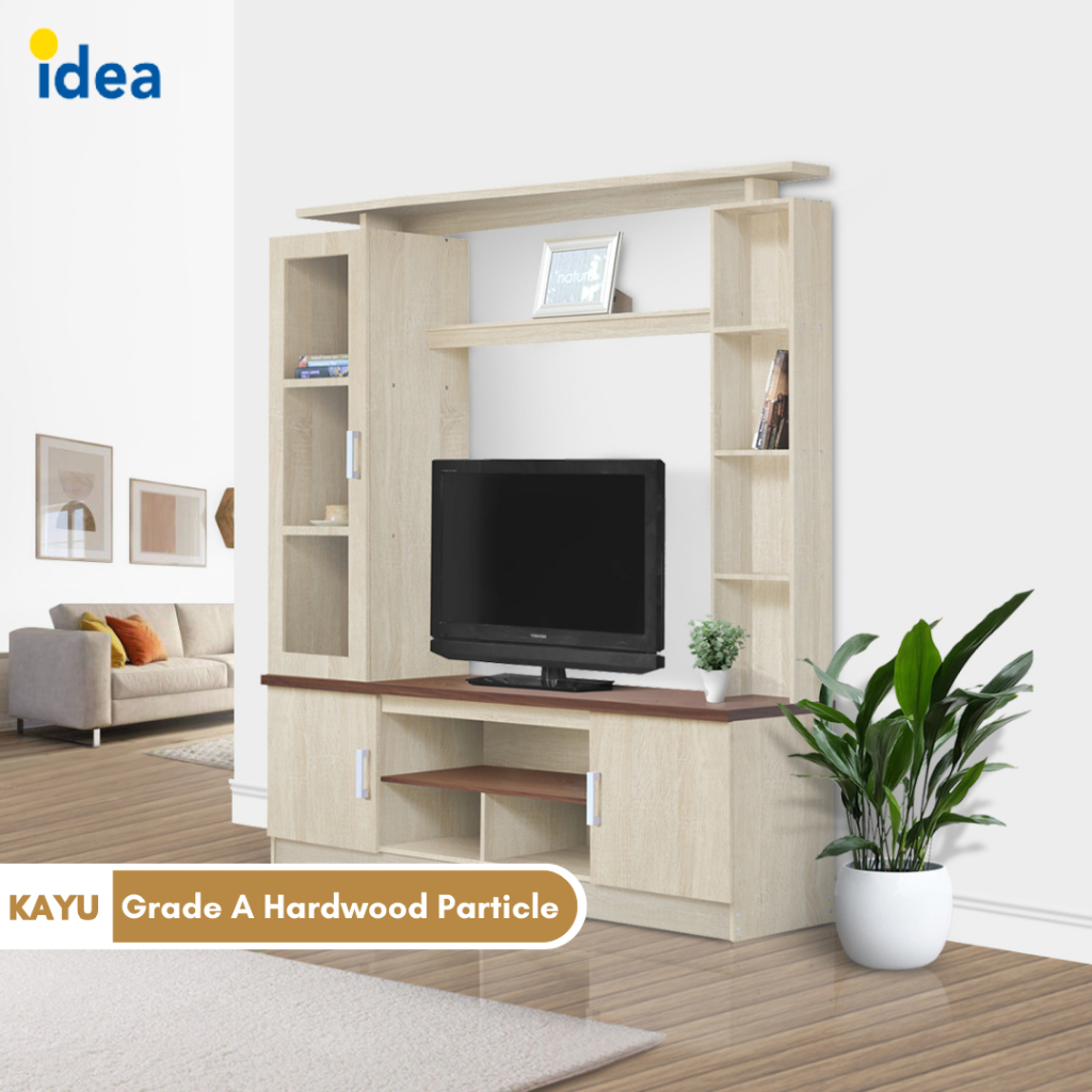 IDEA Rak TV Meja TV Lemari  Pajangan Buffet TV Minimalis Kayu Putih Besar Modern Minimalis Brooklyn