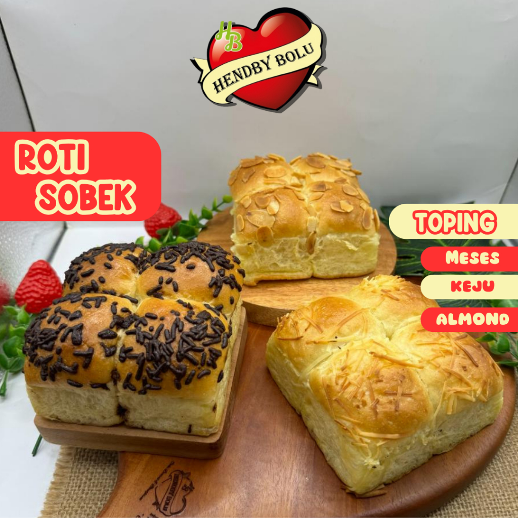 

Roti Sobek / Roti Manis / Keju / Kacang Almond / Coklat