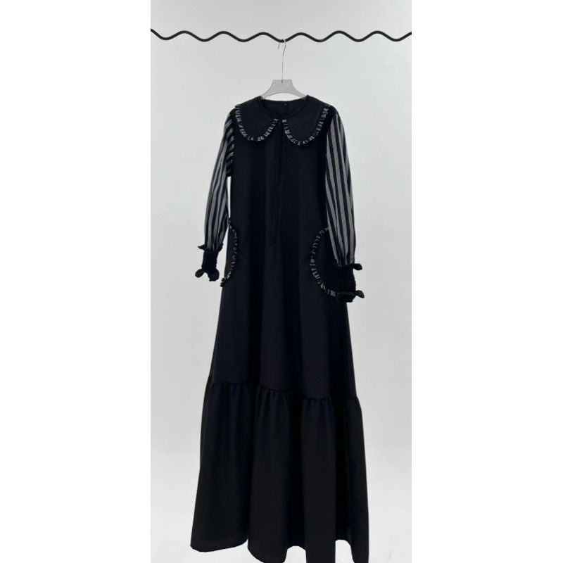 zisheeri Jauza Black / 100 % Original Gamis Zisheeri/ Gamis Kekinian / Gamis Zisheeri Edisi Lebaran 