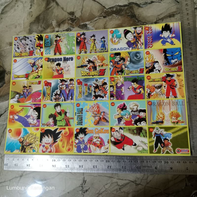 Mainan jadul Gambaran Poster umbul Dragon Ball 26-50 kotak