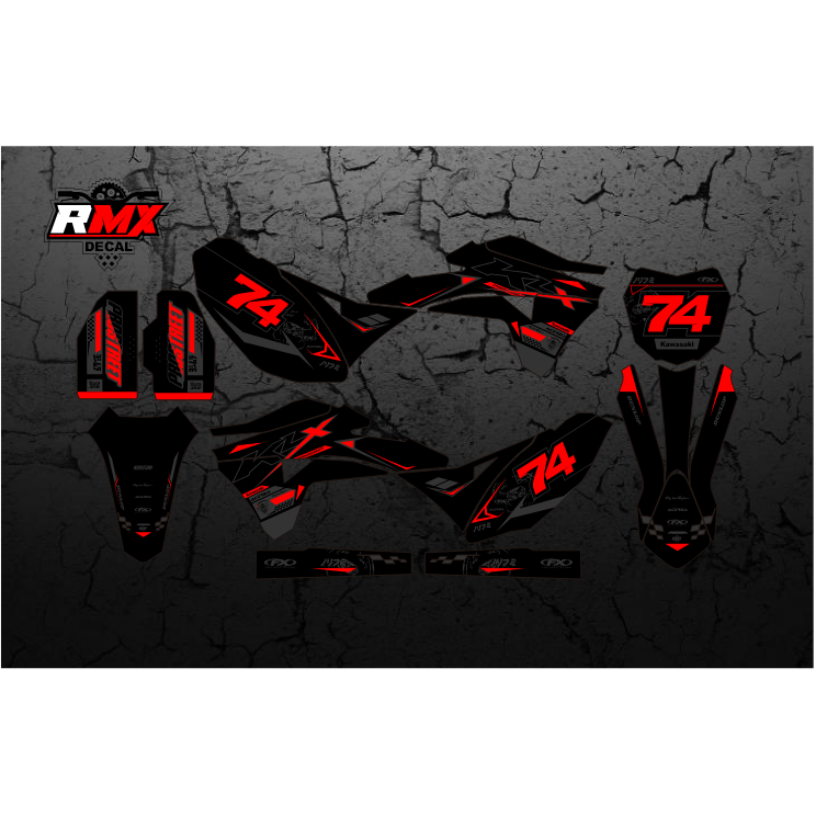 DECAL GORDON FULLBODY (029) DEKAL STIKER KLX GORDON HITAM MERAH, KUNING, HIJAU, BIRU TUA/MUDA, EMAS/