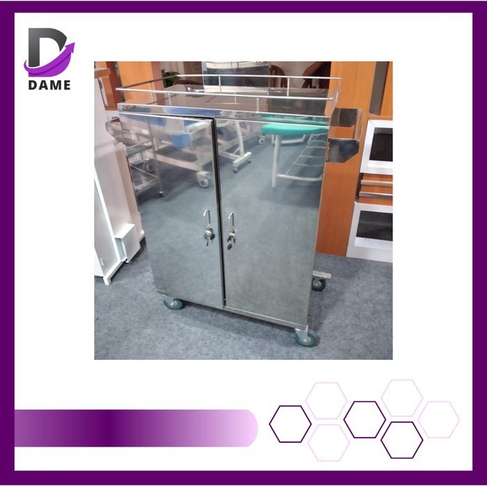 Food Trolley 12 Susun SS Tanpa Pemanas Custom RS Klinik