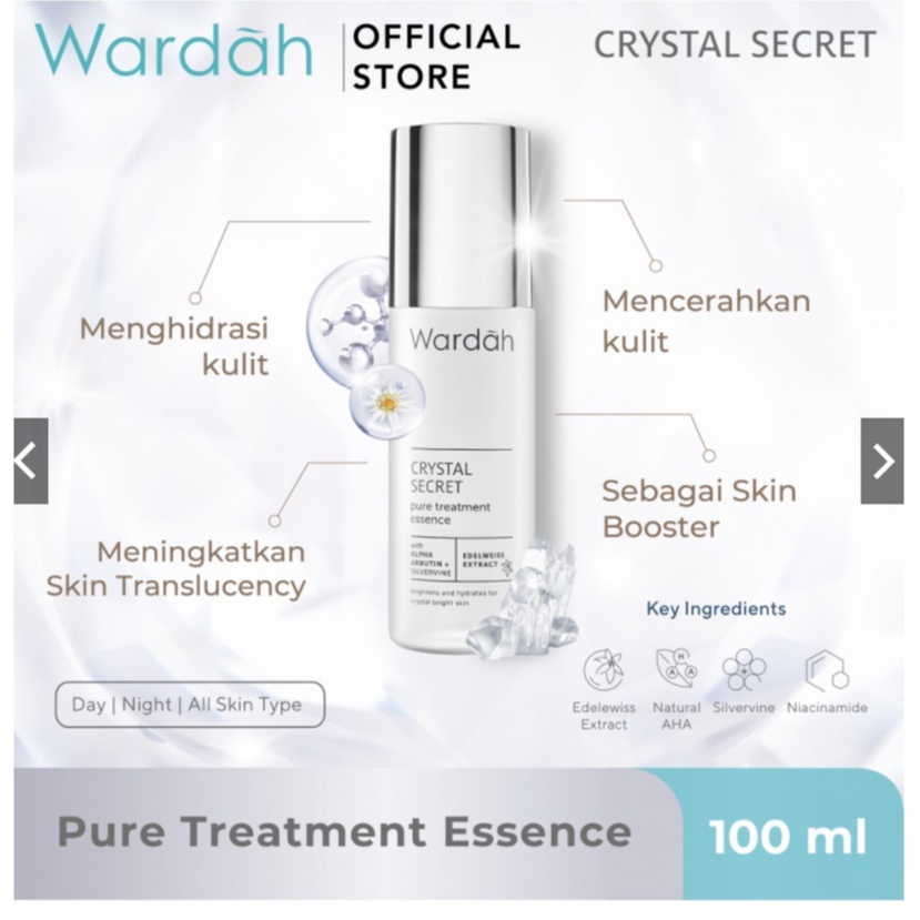 Wardah Crystal Secret Pure Treatment Essence/Wardah Crystal Secret Essence/ 100ML