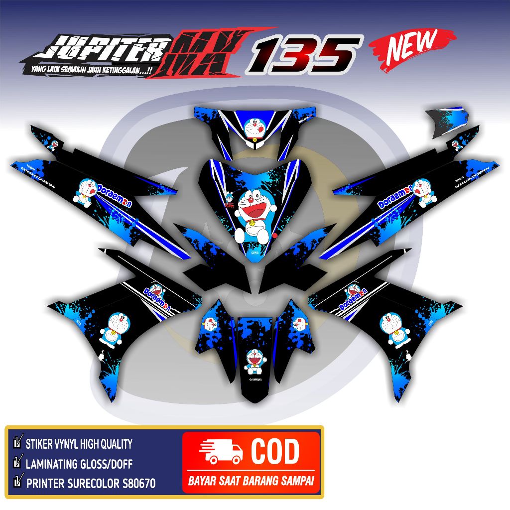 Stiker Mx 135 New Striping Motor Jupiter Mx 135 New Decal Yamaha Mx New 135 Doraemon