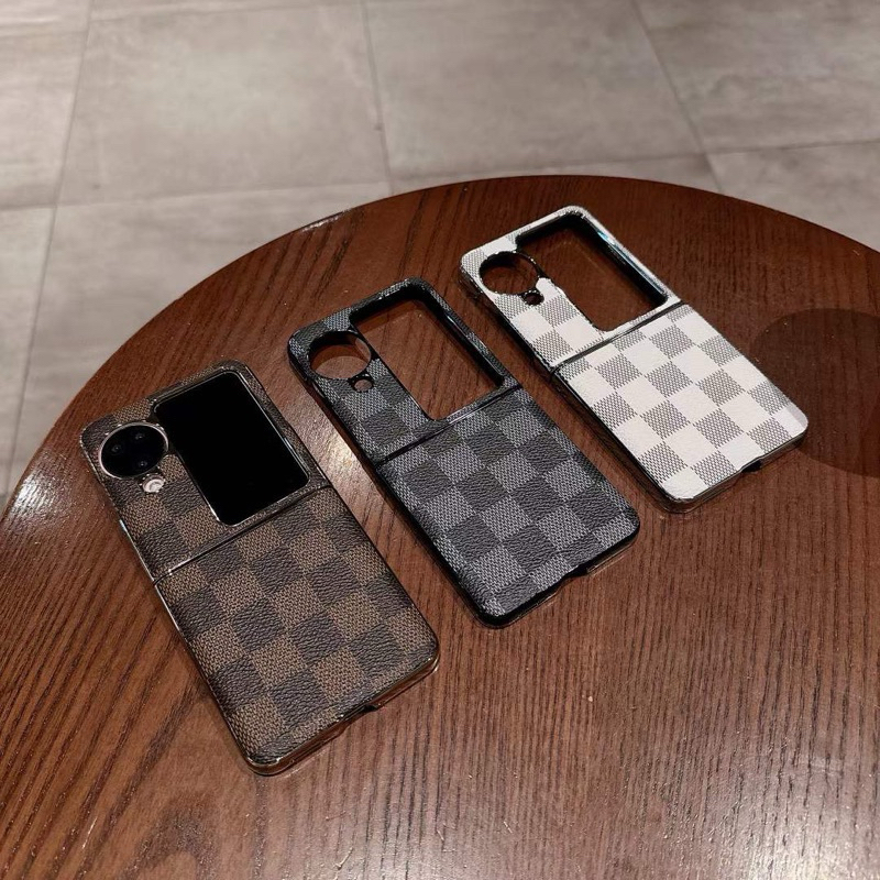 Case Brand Branded Damier Lv Bling Blink Kotak Kotak Pearl Mewah Kotak Kulit Leather Hp Lipat Lucu O