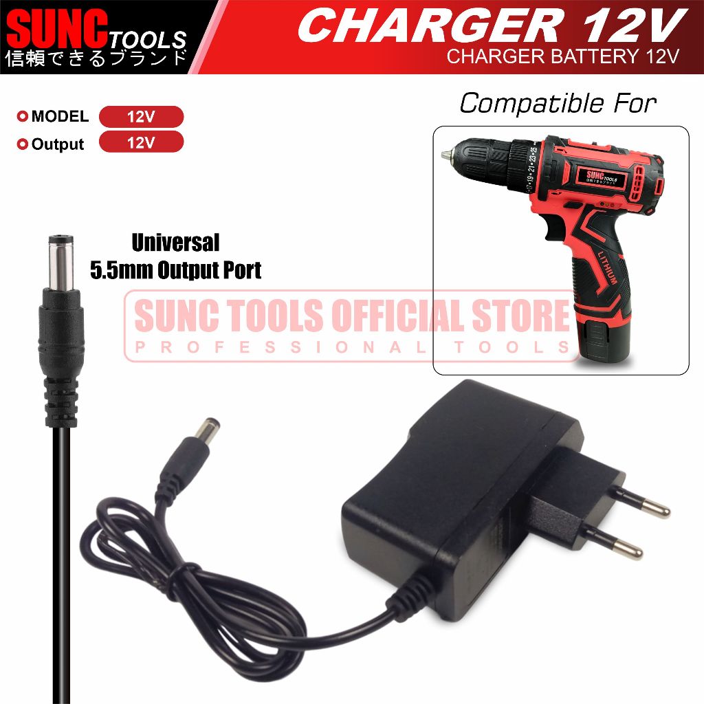 SUNC TOOLS Adapter Charger Adaptor Cordless Drill 12V