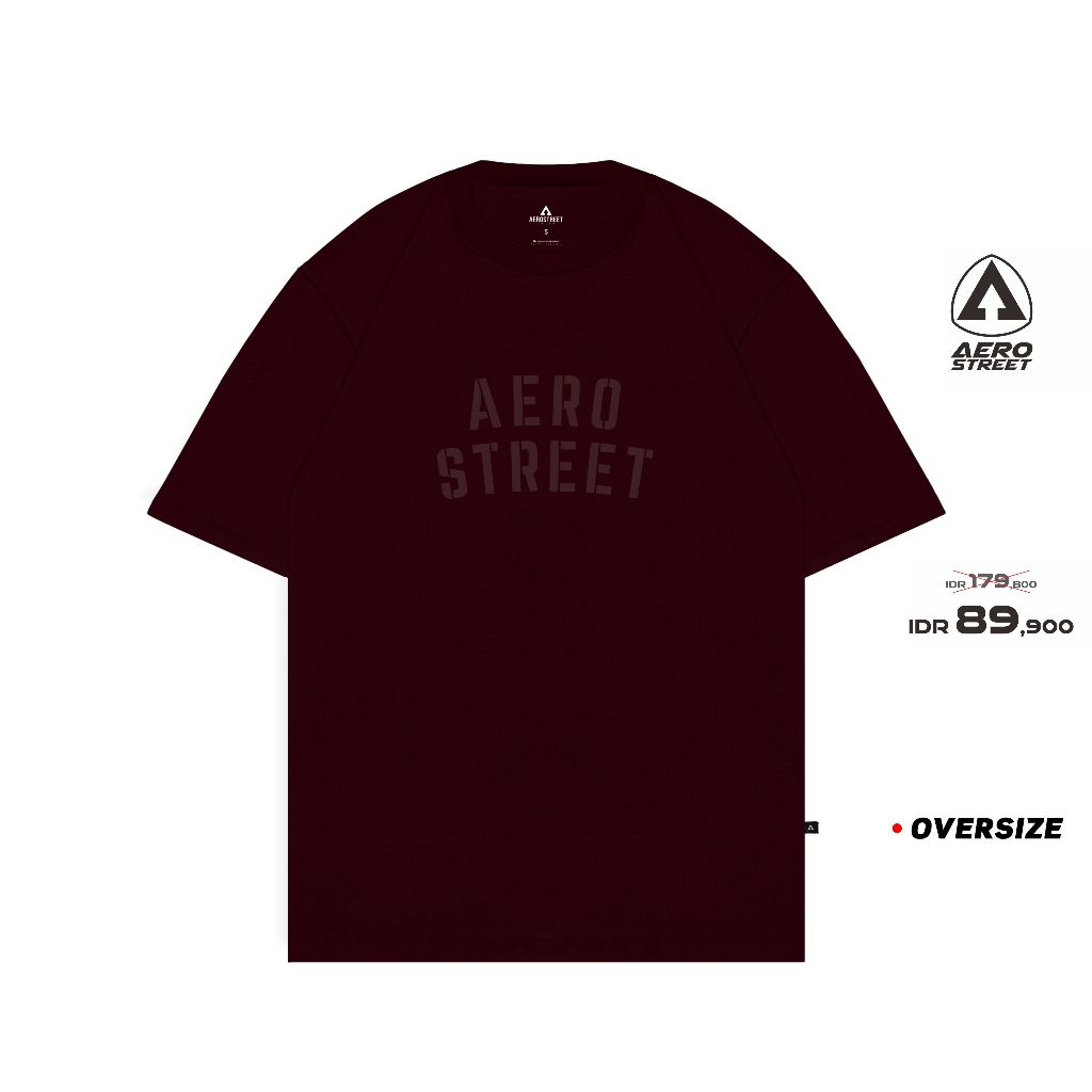 Aerostreet T Shirt Oversize Revenger Maroon Kaos FBAAA