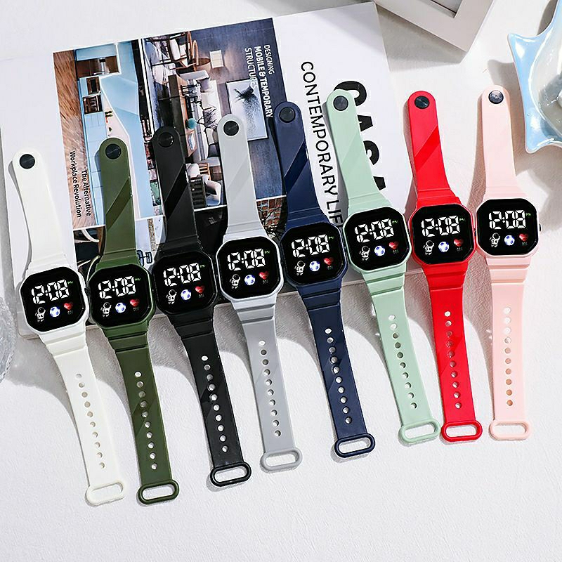 Jam Tangan LED Digital Pria Wanita Modern Jam LED Korea Style Unisex