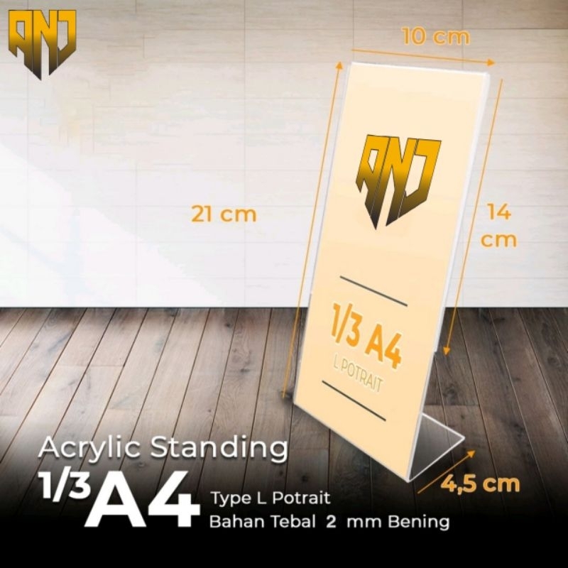 

Acrylic Display/ Card Display/ Nomor Meja / Tempat Brosur 1/3 A4 ( 10 x 21cm ) L Potrait