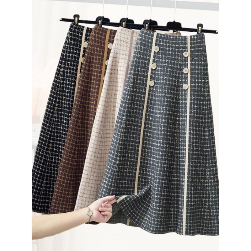 Lorin Skirt Rok Rajut Panjang Import Ori Bkk / Rok Skirt  Wanita