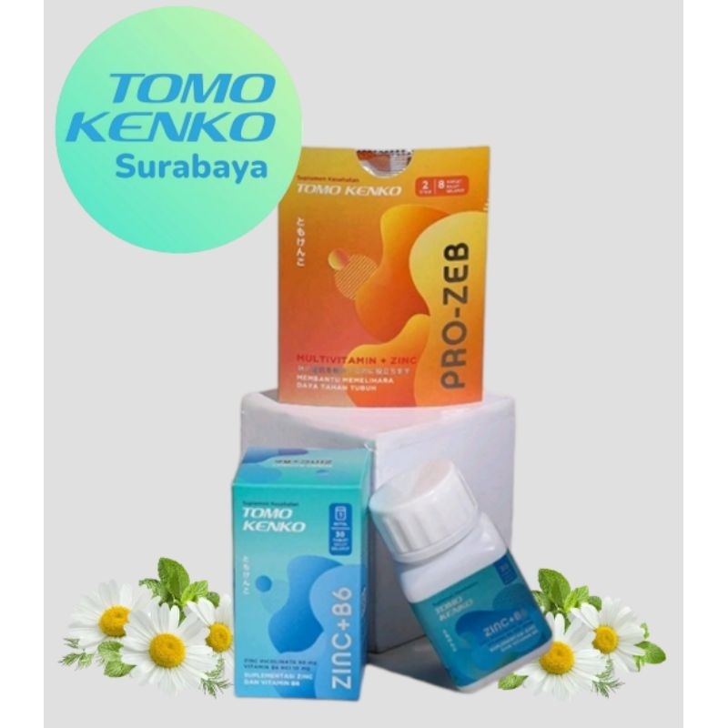 Paket Combo Tomo Kenko Zinc 1 Botol + Vit B6 & Prozeb 1 Sleeve