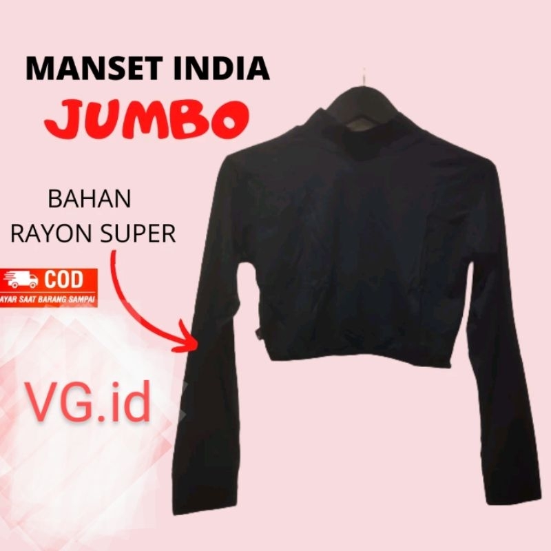 Manset India jumbo crop top baju wanita baju olahraga dalaman muslimah