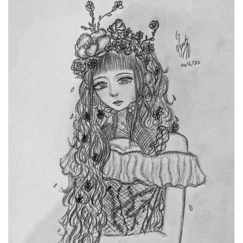 

(Pre Order) (Kertas A4) Jasa gambar sketsa semi realis anime/kartun (bisa request foto, gambar sendiri)