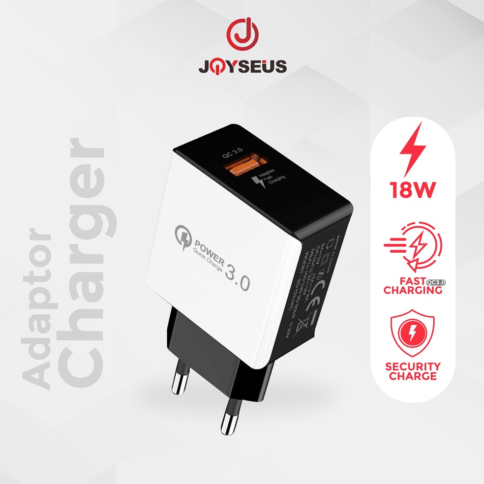 Banyak Dipakai Charger Travel Adaptor Colokan USB 1 Port JOYSEUS T5 QC3 Quick Charging  CL18 CL17