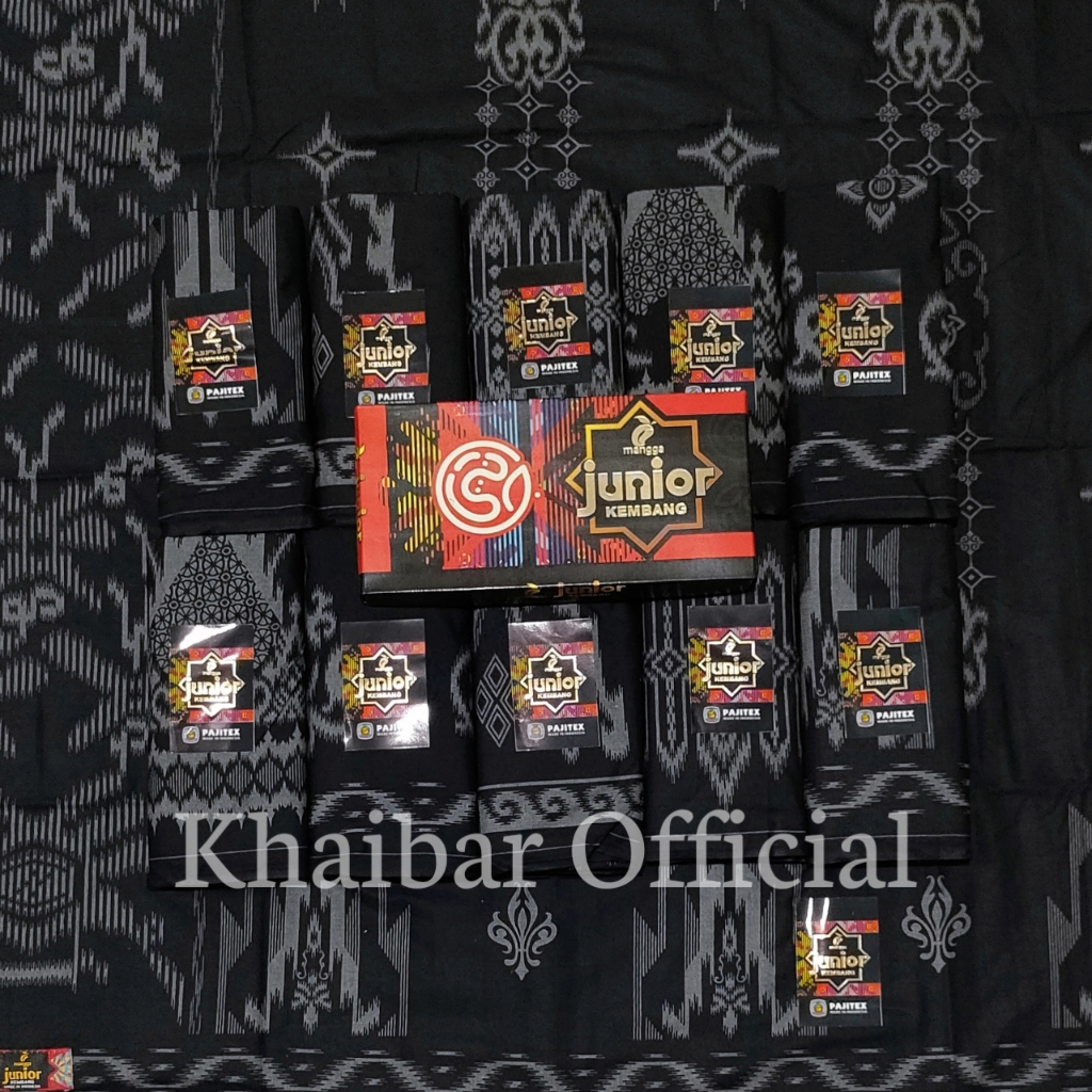 Sarung Mangga Junior Hitam Kembang Sarung Anak Motif Kembang