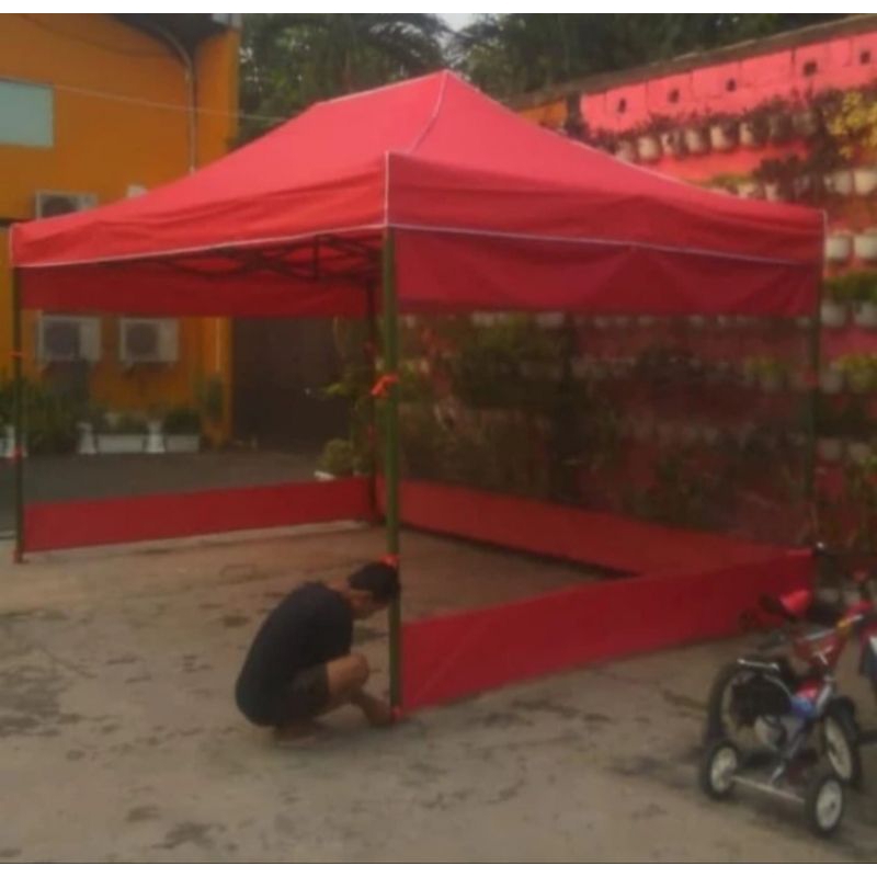 TENDA LIPAT SUPER PREMIUM UK 3X4,5+DINDING 3 SISI KETEBALAN BESI 1,4MM