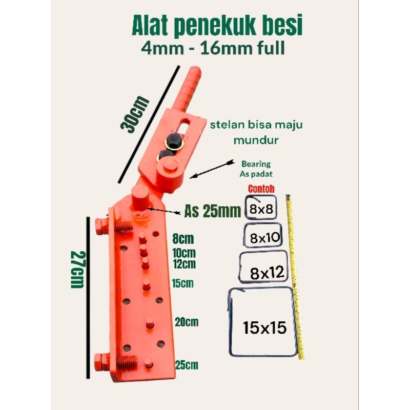 [TERLARIS COD] ALAT tekuk besi 4.6.8.10.12.14.16mm bending besi manual ulir nako besi plat