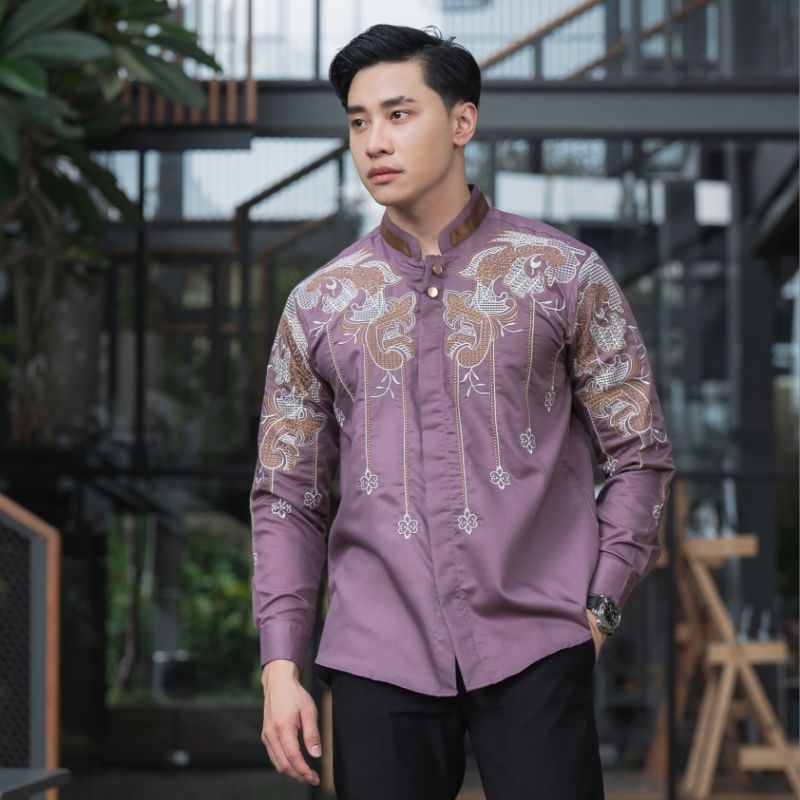 Kemeja Bordir Pria NUC.ID Kamal 03 (Dusty Purple)