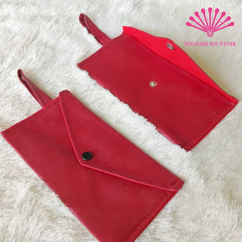 Dompet Amplop Motiv Kain Kulit Jeruk