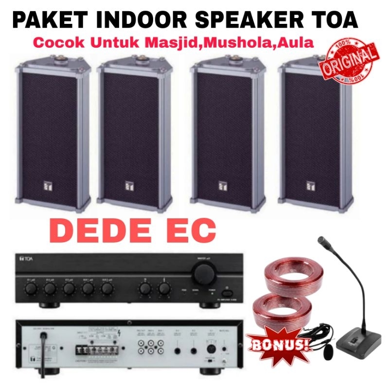 PAKET SPEAKER INDOOR TOA SPEAKER TOA ZS 102C+AMPLI TOA ZA 2060