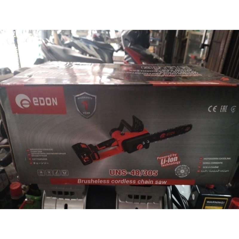 chainsaw baterai Edon 12 inch
