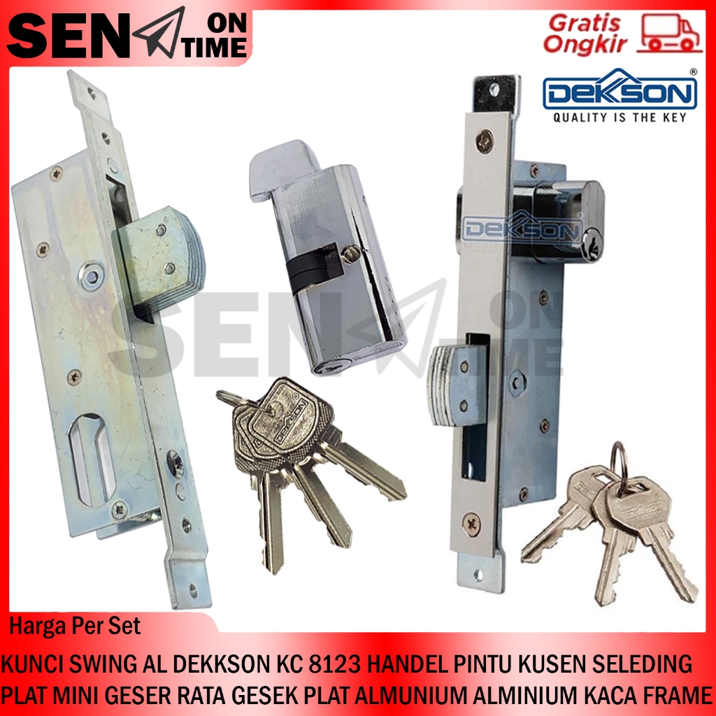 KUNCI SWING AL DEKKSON KC 8123 HANDEL PINTU KUSEN SELEDING PLAT MINI GESER RATA GESEK PLAT ALMUNIUM 