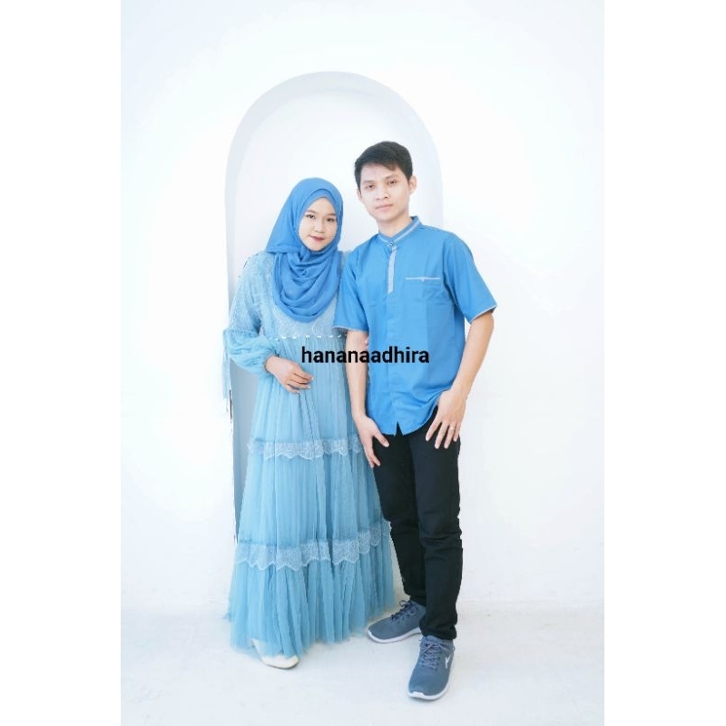 COUPLE SEVILLA AYAH & IBU COUPLE DRESS KOKO KOKO SAGE KEMEJA SAGE DRESS SAGE GAMIS PESTA GAMIS SAGE 