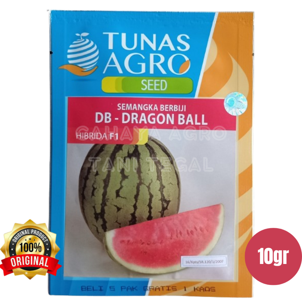 Benih SEMANGKA Bulat Merah DRAGON BALL 10 gram Tunas Agro bibit biji buah bulet bundar segar hydropo