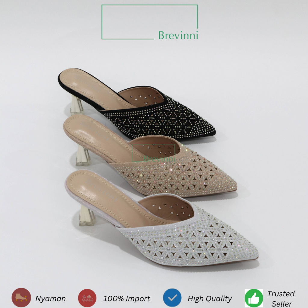 BREVINNI Camilla Heels || Sepatu Hak Tinggi Pesta Wanita || heels glitter || heels wedding || heels 