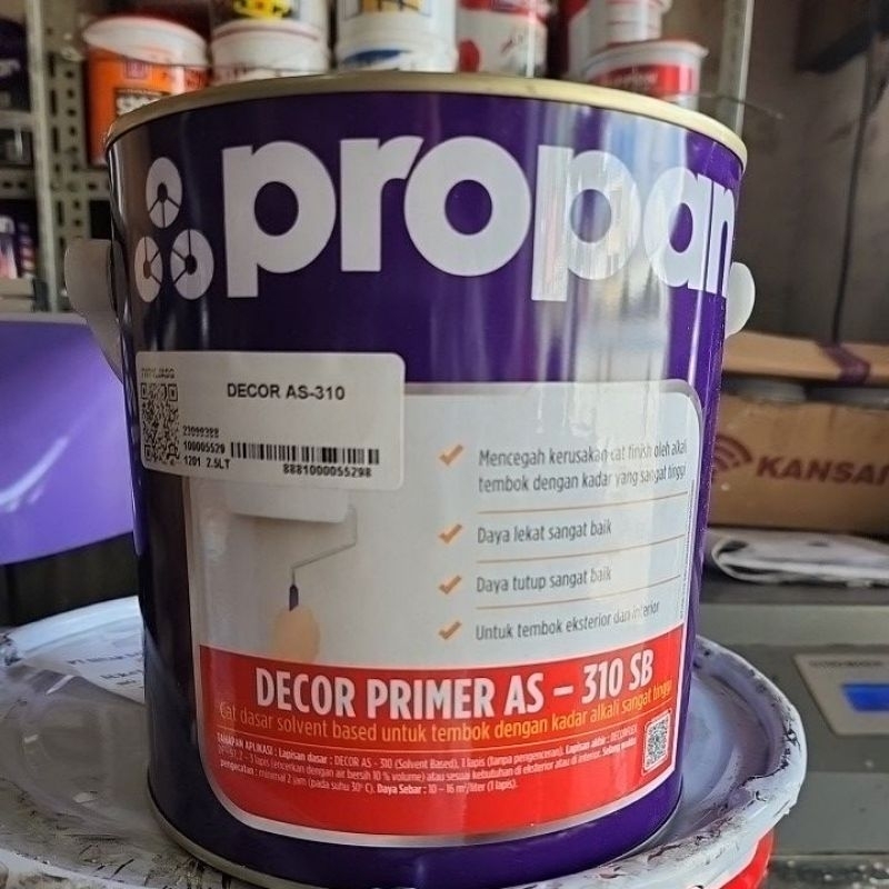 PROPAN DECOR ALKALI RESISTING PRIMER AS-310 2.5L SOLVENT BASED CAT DASAR TEMBOK EXTERIOR DAN INTERIO