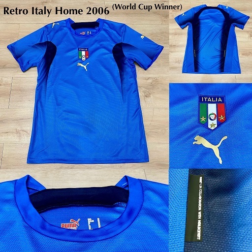 Jersey Italia Home Retro 2006 Juara Piala Dunia 2006 World Cup Winners 2006