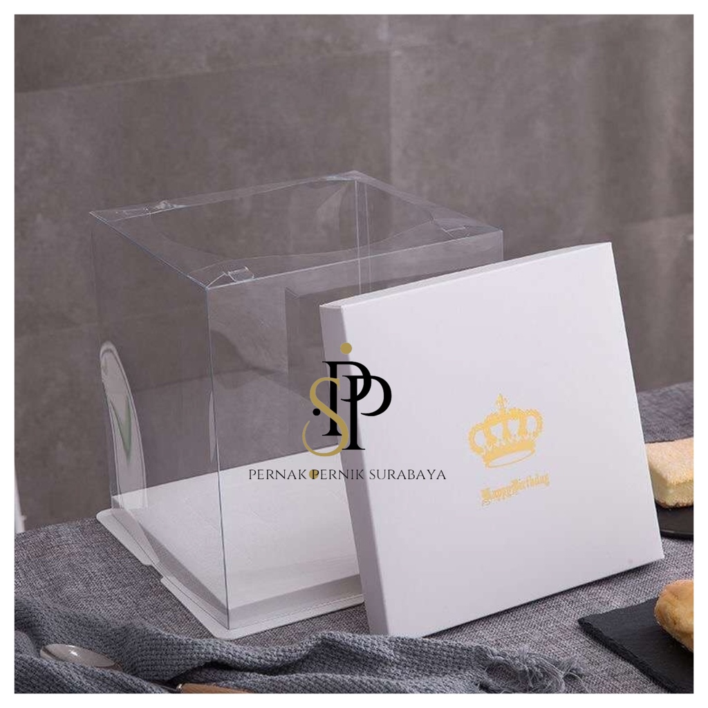

[3 UKURAN TINGGI] BOX KUE MIKA 22 X 22 CM TATAKAN TINGGI WARNA PUTIH BOX CAKE KOREAN CAKE FLOWER CAKE MONEY CAKE BOX KOTAK MIKA BENING TRANSPARAN