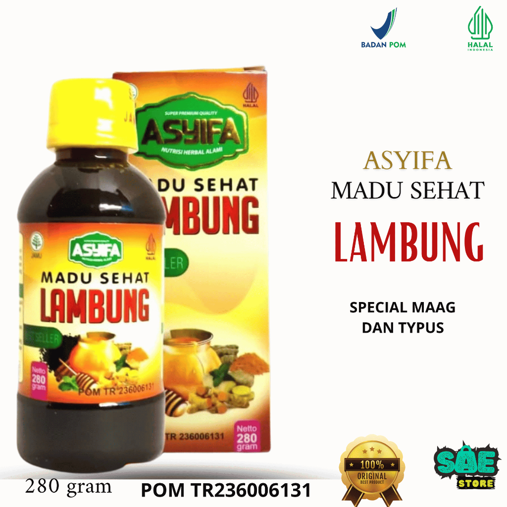 

Madu Lambung ASYIFA Madu Sehat Lambung 280gr Super Premium Quality Nutrisi Herbal Alami