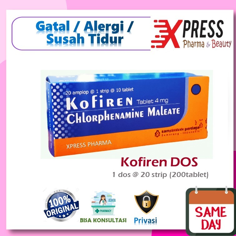 XPRESS ! Kofiren DOS Obat Gatal Alergi Susah Tidur Koviren Cofiren Coviren Box Dus Tablet CTM Zet