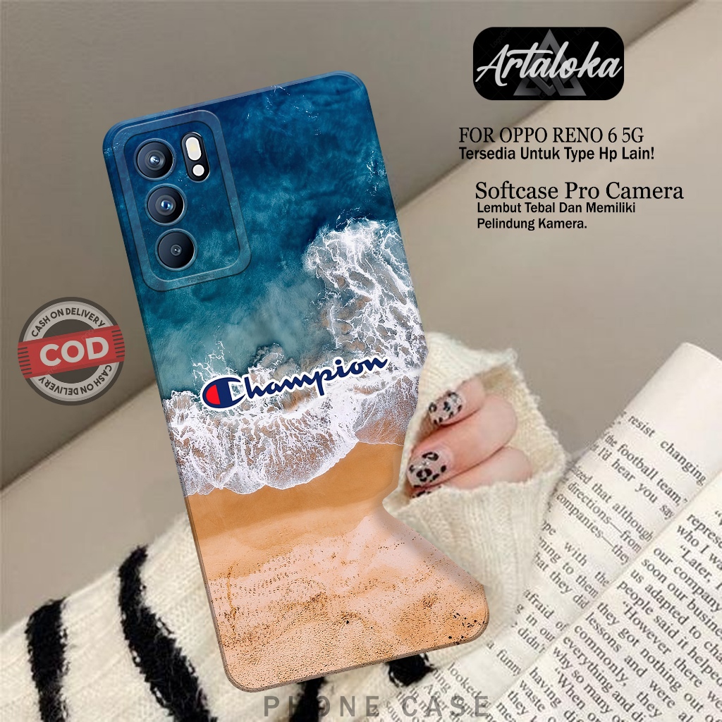 Softcase Hp Oppo Reno 6 5G Fashion Case Branded Case Oppo Reno 6 5G Silikon TPU Pro Camera Casing Op