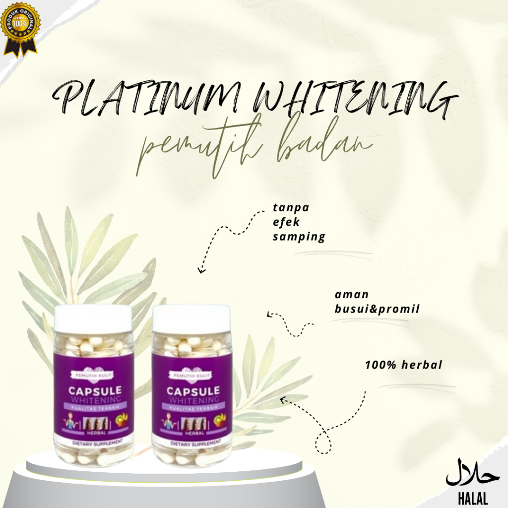 PEMUTIH BADAN GLUTHATIONE COLLAGEN  PLATINUM WHITENING GLUTATHIONE KAPSUL UNGU PENCERAH WAJAH INFUS 