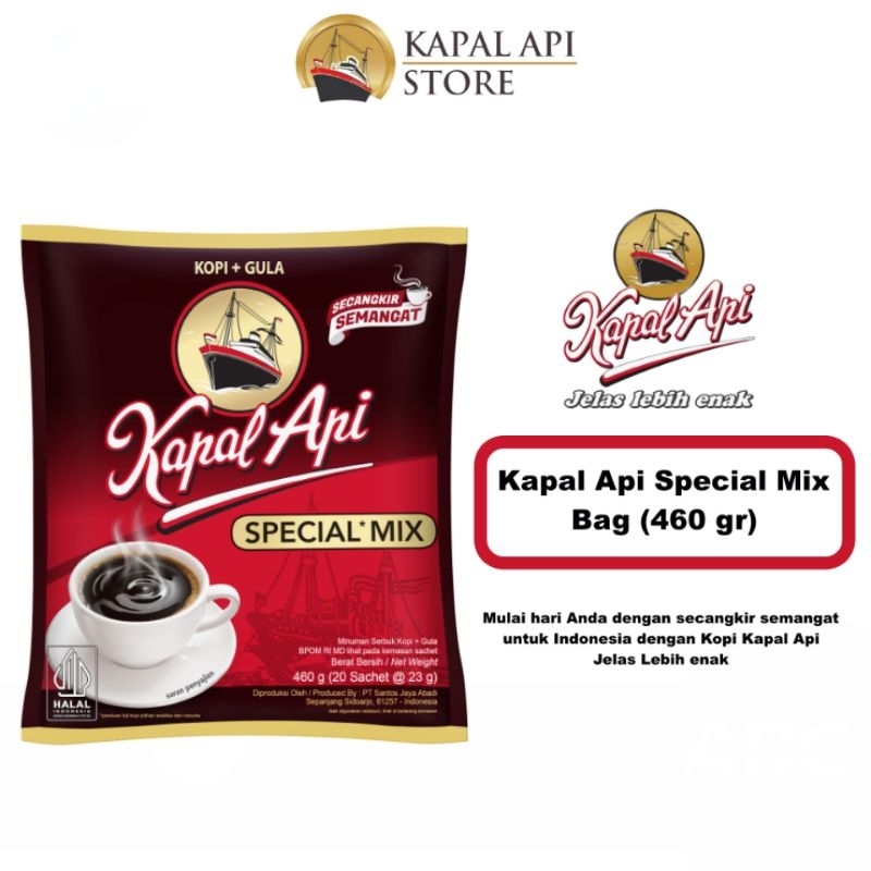 

KAPAL API MIX bag 20's / Kapal api kopi gula 20x 22gr / kapal api gula 20 sachet/ kapal api mix 20s