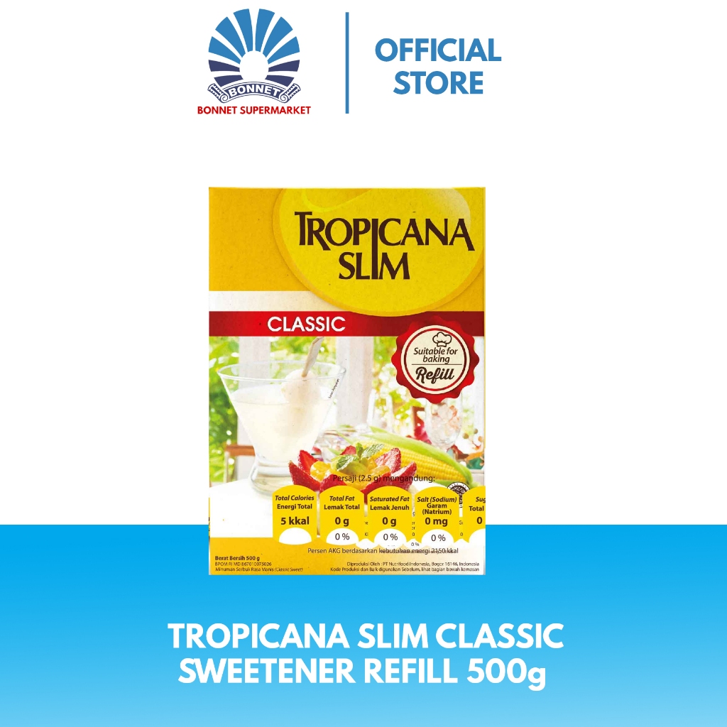 

Tropicana Slim Sweetener Classic Refill 500gr - Pemanis untuk Bantu Batasi Gula