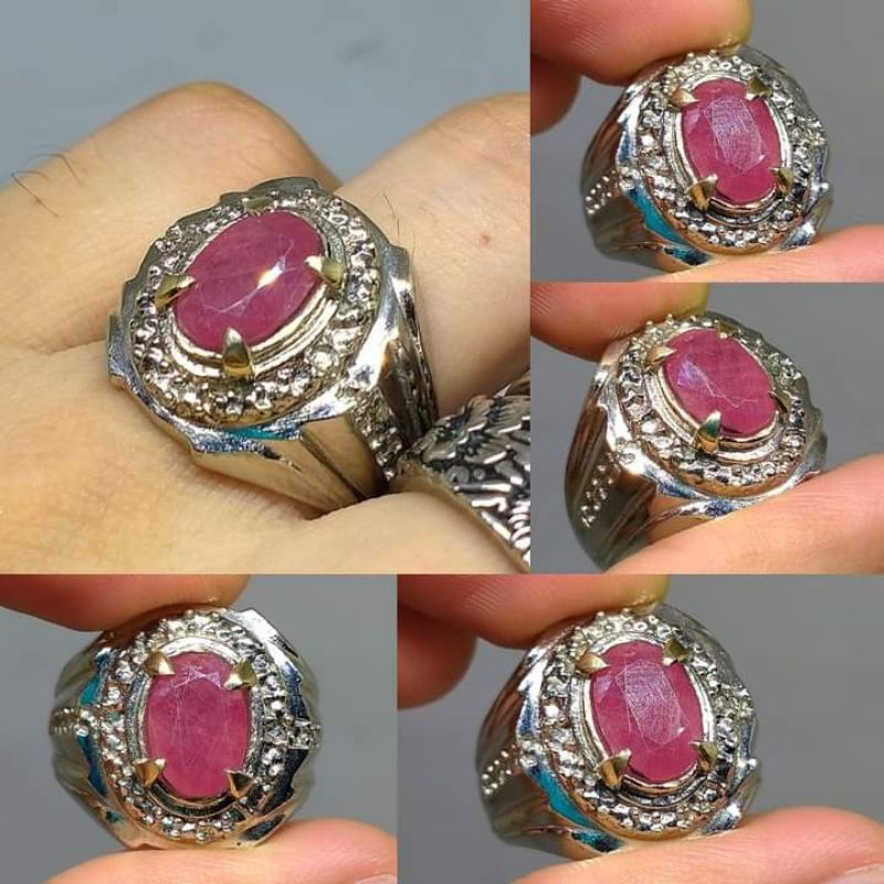 Cincin Batu Permata Ruby Mozambique Cutiing