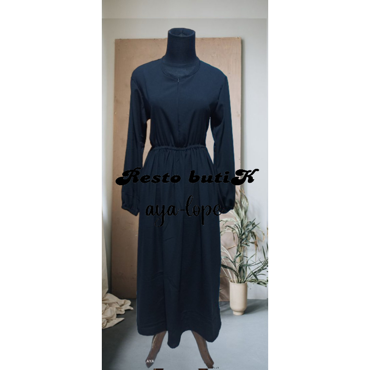 Gamis full karet pinggang/busui