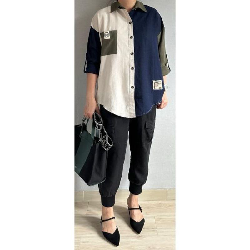Atasan Wanita Linen Busui Friendly / Baju Atasan Wanita Oversize / Atasan Kemeja Wanita Terbaru Keki