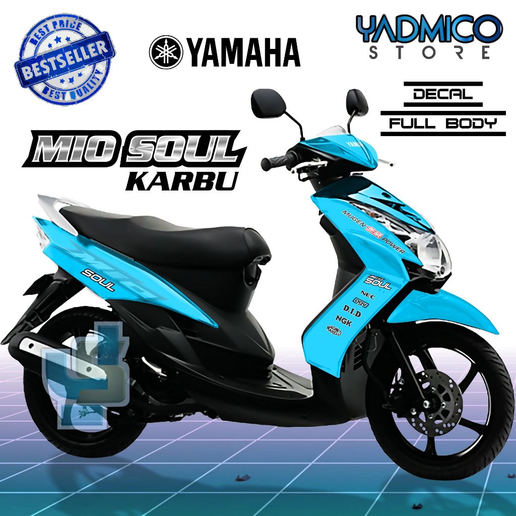 Decal Mio Soul Carbu Full Body - Stiker Motor Mio Soul Karbu Full Body - Striping Hologram Mio Soul 