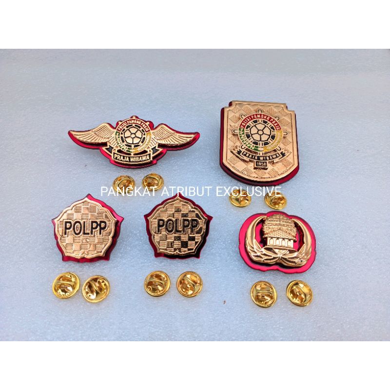 WING POL PP - MONOGRAM POL PP - KEWENANGAN POL PP - PIN KORPRI - PANGKAT POL PP 3C