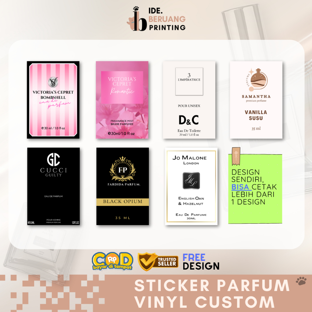 

Sticker Label Parfum Hermes / Sticker Label Parfum Chanel / Sticker Perfume / Custom Sticker