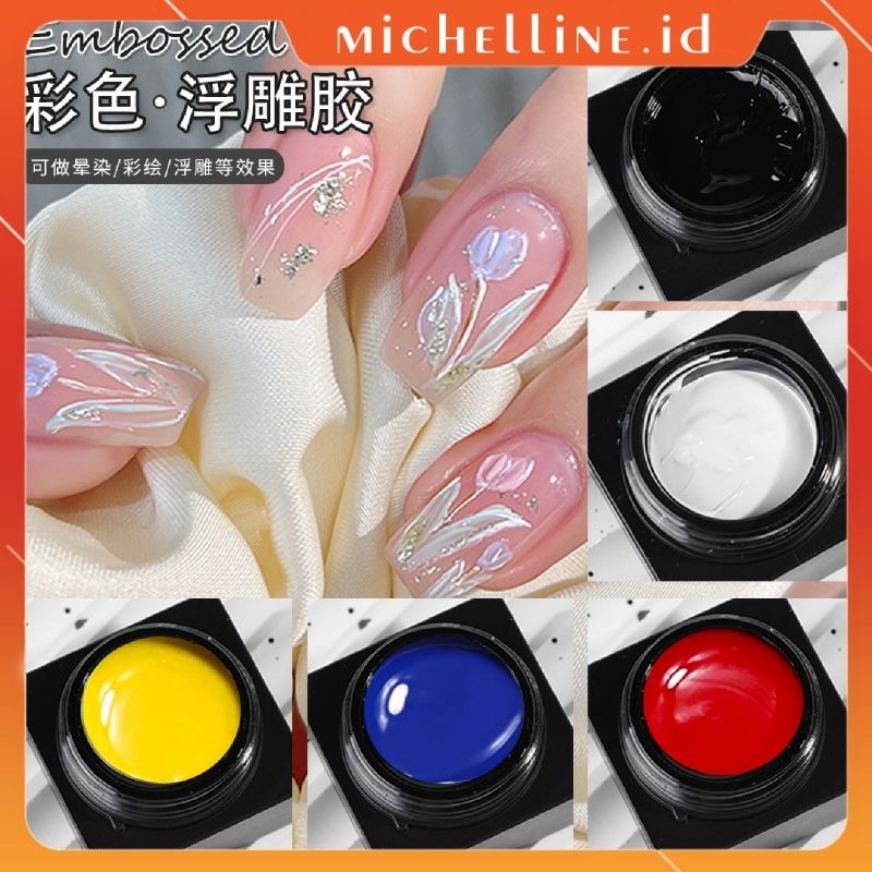 Monja Nail Gel 3D Painted Embossed Glue For Nail Art Design