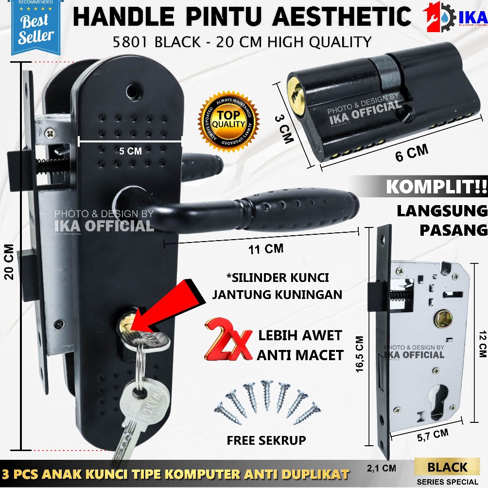 Buruan Beli Kunci Pintu Sedang Tanggung BLACK SERIES  Handle Pintu Medium BLACK SERIES Handle Pintu 