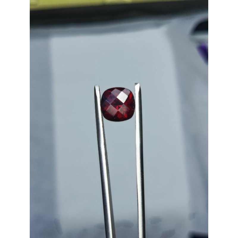NATURAL PYROPE ALMANDINE GARNET CHECKERBOARD DIM 10mm Memo WGL